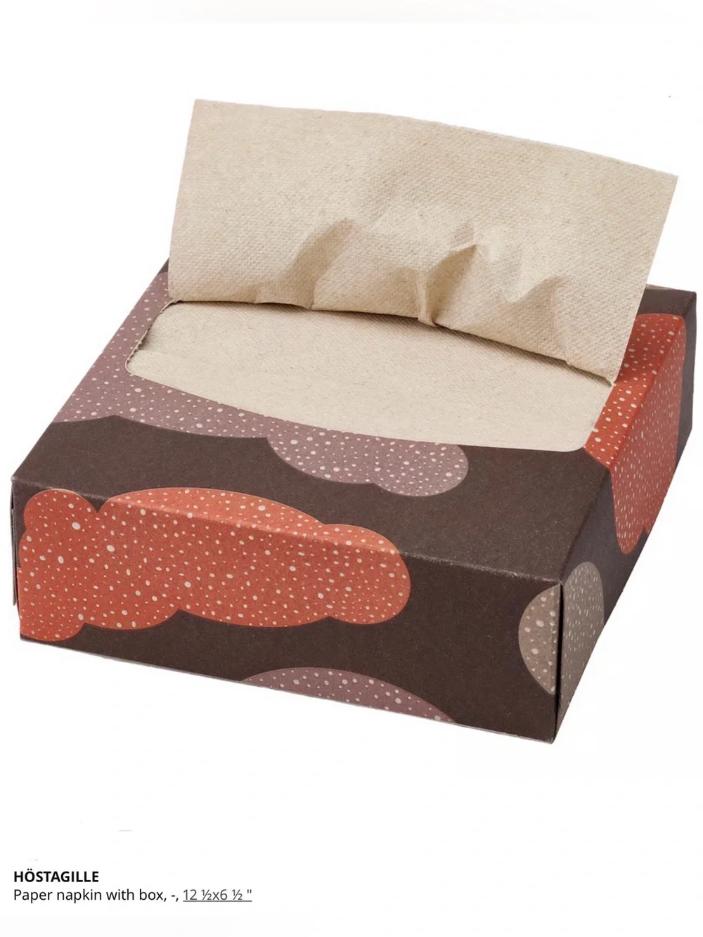 Paper Napkin Box with Brown & Rust Graphic Design- pack of 3